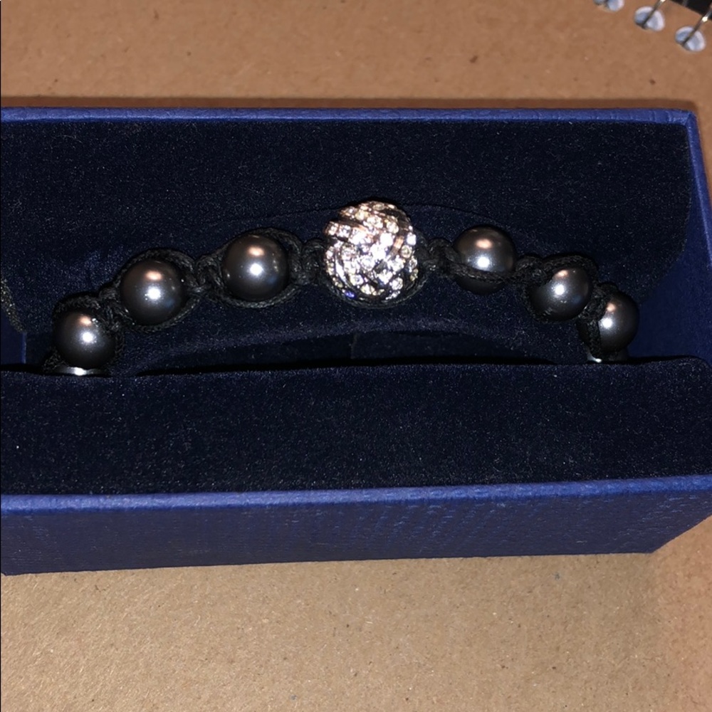 Swarovski crystal and faux pearl bracelet